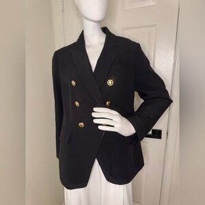 EXPRESS BLACK EDITOR DOUBLE BREASTED NOVELTY BUTTON BLAZER SZ Large.